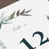 "Soft Greenery" - Table Numbers in Twilight by Susan Moyal - Detail