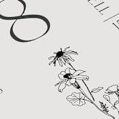 "Floral Type Arch" - Table Numbers in Linen by Baumbirdy - Detail
