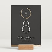 "Panache" - Table Numbers in Onyx by Kristie Kern - Displayed (stand not included)