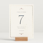 "Islamic Arch" - Table Numbers in Scarlet by Sabrin Deirani - Displayed (stand not included)