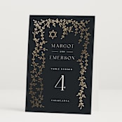 "Beautiful Chuppah" - Table Numbers in Midnight by Ana de Sousa - Folded