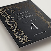 "Beautiful Chuppah" - Table Numbers in Midnight by Ana de Sousa - Detail