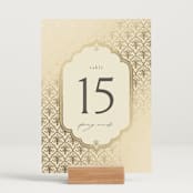"Aatreya" - Table Numbers in Marigold by Pati Cascino - Displayed (stand not included)