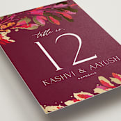 "Bright abstract" - Table Numbers in Sangria by Jessica Corliss - Detail