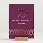 "Zardozi" - Table Numbers in Amethyst by Mansi Verma - Displayed (stand not included)
