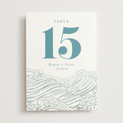 "waves" - Table Numbers in Aqua by Jessie Steury - Front