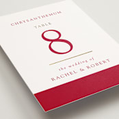 "Double Peony" - Table Numbers in Ruby by Janean Hinger - Detail