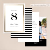 "Deluxe" - Table Numbers in Tuxedo by Jennifer Postorino - Back of Card Options