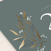 "Gilded" - Table Numbers in Slate by Leah Bisch - Detail