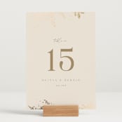 "Garden" - Table Numbers in Mahogany by Leah Bisch - Displayed (stand not included)