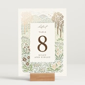 "In the country" - Table Numbers in Forest by Paper Sun Studio - Displayed (stand not included)