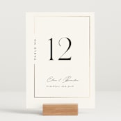 "Gilded Border" - Table Numbers in Silk by Kelly Schmidt - Displayed (stand not included)