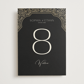"Heirloom Branches" - Table Numbers in Midnight by GeekInk Design - Front