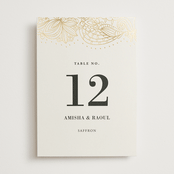 "Elegant Henna" - Table Numbers in Champagne by Oma N. Ramkhelawan - Front