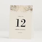 "Elegant Henna" - Table Numbers in Champagne by Oma N. Ramkhelawan - Folded
