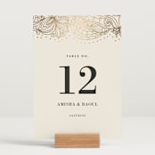 "Elegant Henna" - Table Numbers in Champagne by Oma N. Ramkhelawan - Displayed (stand not included)