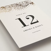 "Elegant Henna" - Table Numbers in Champagne by Oma N. Ramkhelawan - Detail