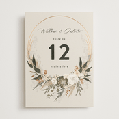 "Botanical Edge" - Table Numbers in Latte by Susan Moyal - Front