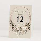 "Botanical Edge" - Table Numbers in Latte by Susan Moyal - Folded
