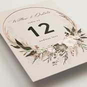 "Botanical Edge" - Table Numbers in Latte by Susan Moyal - Detail