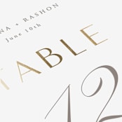 "Gilded Ampersand" - Table Numbers in Pearl by Hooray Creative - Detail