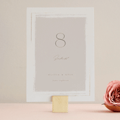 "Minimalista" - Table Numbers in Creme by Kristie Kern - Front