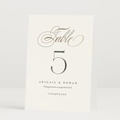 "Initialed" - Table Numbers in Chantilly by Jessica Williams - Folded