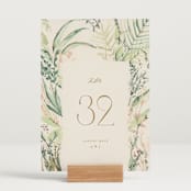 "fresh tropical" - Table Numbers in Greenery by Phrosné Barwood - Displayed (stand not included)