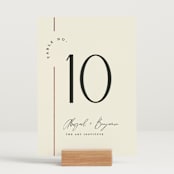 "Together" - Table Numbers in Cream Puff by Pixel and Hank - Displayed (stand not included)