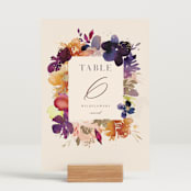 "Bouquet" - Table Numbers in Cream by Lori Wemple - Displayed (stand not included)
