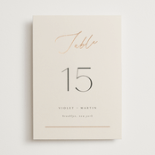 "Encircled Love" - Table Numbers in Taupe by Kelly Schmidt - Front