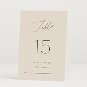 "Encircled Love" - Table Numbers in Taupe by Kelly Schmidt - Folded