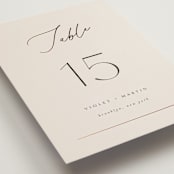 "Encircled Love" - Table Numbers in Taupe by Kelly Schmidt - Detail