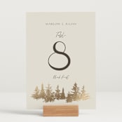 "Vista" - Table Numbers in Fallen Snow by Robin Ott - Displayed (stand not included)