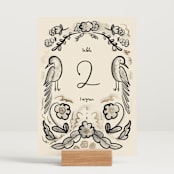 "Santa Catalina" - Table Numbers in Ink Wash by Ani Somi - Displayed (stand not included)