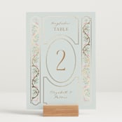 "Castle" - Table Numbers in Hummingbird by Claudia Orengo - Displayed (stand not included)