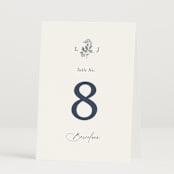 "Climbing Florals" - Table Numbers in Sapphire by Olivia Raufman - Folded