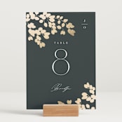 "Loire" - Table Numbers in Deep Sea by Kristie Kern - Displayed (stand not included)