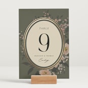 "Madison" - Table Numbers in Thyme by Itsy Belle Studio - Displayed (stand not included)