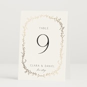 "Delicate Vine" - Table Numbers in Alabaster by Susan Moyal - Folded