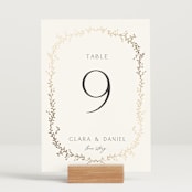 "Delicate Vine" - Table Numbers in Alabaster by Susan Moyal - Displayed (stand not included)
