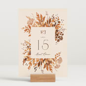 "Wedding in Aspen" - Table Numbers in Rust by Chris Griffith - Displayed (stand not included)