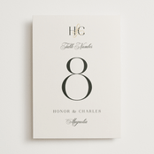 "HONOR" - Table Numbers in Ivory by Melanie Kosuge - Front