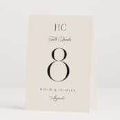 "HONOR" - Table Numbers in Ivory by Melanie Kosuge - Folded