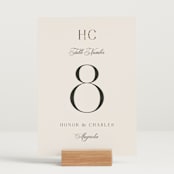 "HONOR" - Table Numbers in Ivory by Melanie Kosuge - Displayed (stand not included)