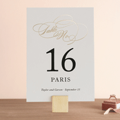 "Timeless Grace" - Table Numbers in Gold by Kimberly FitzSimons - Front