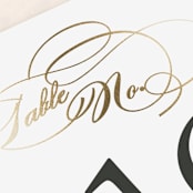 "Timeless Grace" - Table Numbers in Gold by Kimberly FitzSimons - Detail
