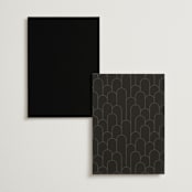 "Geometric Deco" - Table Numbers in Midnight by GeekInk Design - Back of Card Options