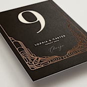 "Geometric Deco" - Table Numbers in Midnight by GeekInk Design - Detail