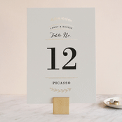 "Elegant Announcement" - Table Numbers in Vanilla by Kelly Schmidt - Front